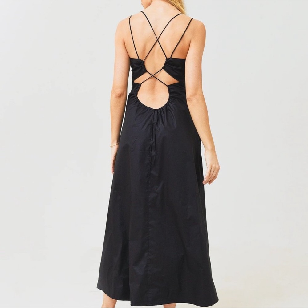 FRAME tie back midi dress S